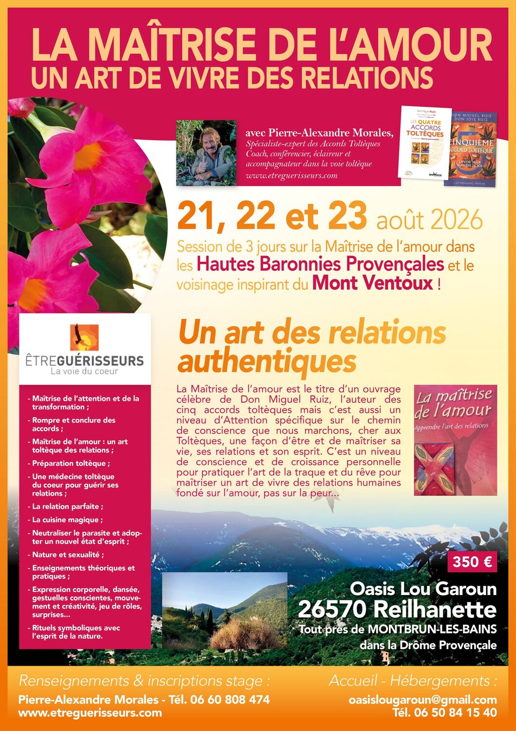 Affiche — La Maîtrise de l'Amour, 21-23 août 2026